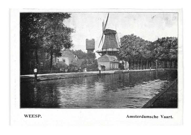 974573 Weesp NH Amsterdamsche Vaart Molen Waterroren niet ge, Verzamelen, Ansichtkaarten | Nederland, Ongelopen, Noord-Holland