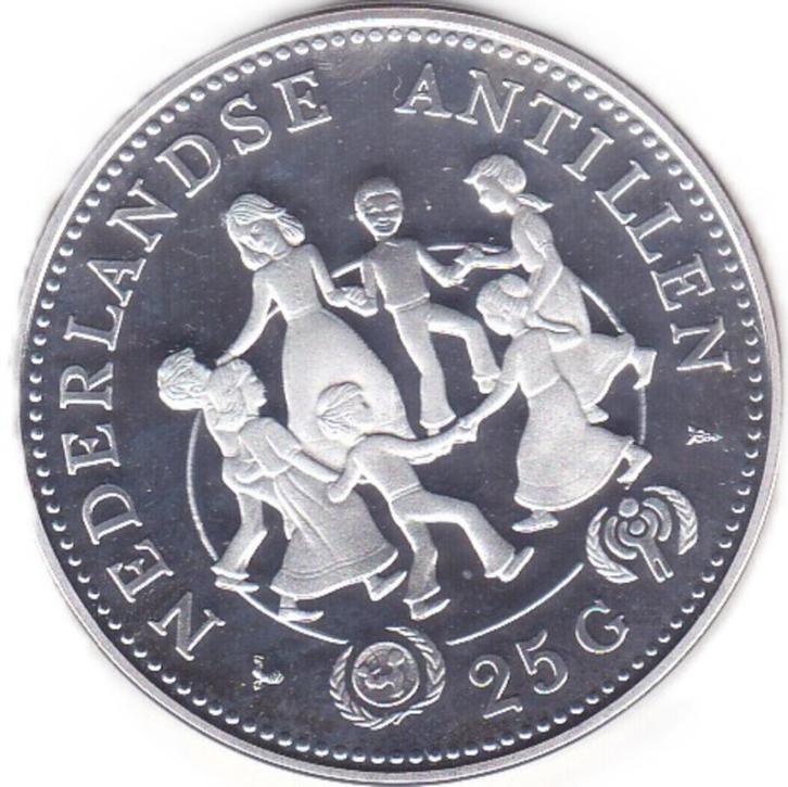 25 GULDEN ANTILLEN SPELENDE KINDEREN 1979, Postzegels en Munten, Munten | Nederland, Koningin Juliana, Ophalen of Verzenden