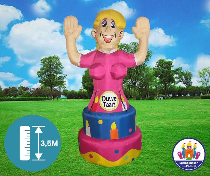 Sarah “Ouwe Taart” pop te huur + gratis banner, Hobby en Vrije tijd, Feestartikelen | Verhuur, Zo goed als nieuw, Abraham of Sarah