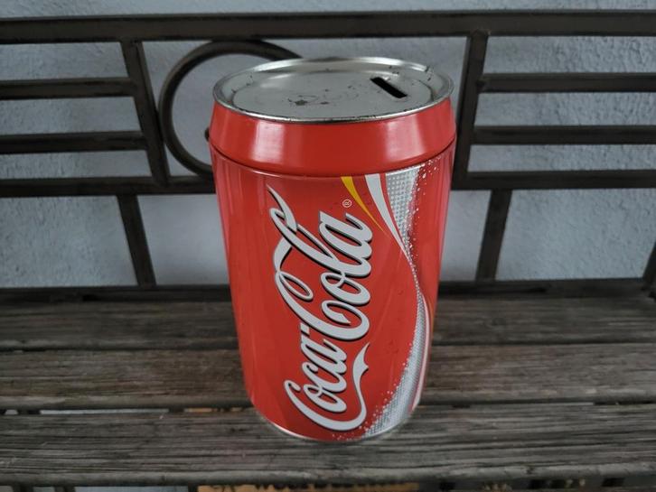 Vintage Coca-Cola Blik Spaarpot, Verzamelen, Spaarpotten, Gebruikt, Ophalen