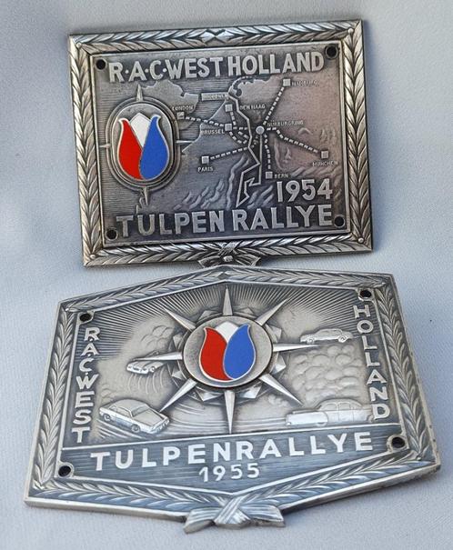 Grille Badge, R.A.C. West  Holland Tulpenrallye 1954 en 1955, Verzamelen, Automerken, Motoren en Formule 1, Zo goed als nieuw