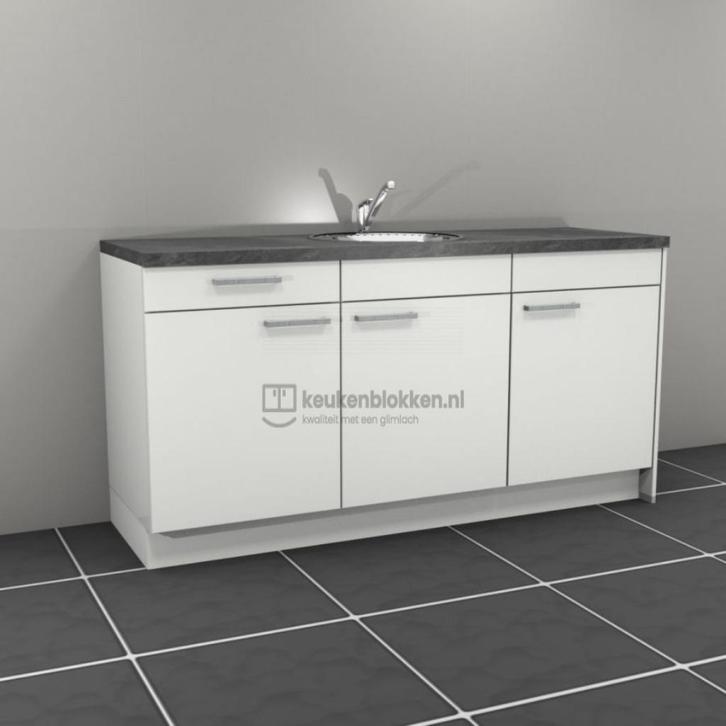 Keukenblok met spoelbak en koelkast rechts 1.80m Op voorraad, Huis en Inrichting, Keuken | Keukenelementen, Nieuw, Minder dan 100 cm