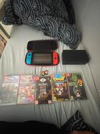 Nintendo switch met games/hoesje, Spelcomputers en Games, Spelcomputers | Nintendo Switch, Ophalen, Met 2 controllers, Switch Original