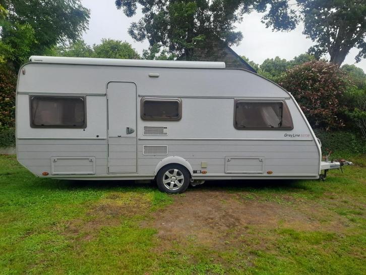 Caravan Kip Greyline 53 TDB, Caravans en Kamperen, Caravans, Particulier, tot en met 4, 1250 - 1500 kg, Rondzit, Kip, Frans bed