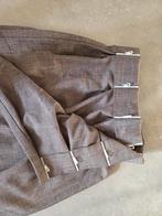 2 gordijnen linnenlook grijs/taupe, Ophalen, 200 cm of meer, Zo goed als nieuw, 200 cm of meer
