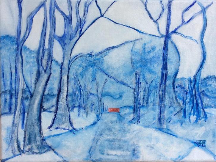 Landschap Impressie van het Drouwenerzand (17), Antiek en Kunst, Kunst | Schilderijen | Abstract, Ophalen of Verzenden