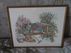 Te koop: Borduurwerk tuinbank ingelijst, Hobby en Vrije tijd, Borduren en Borduurmachines, Ophalen, Nieuw, Handborduren, Overige typen