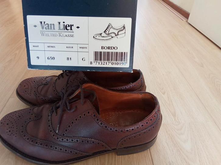 Van Lier broques Veterschoenen Maat 9 , Brekelmans maat 9, Kleding | Heren, Schoenen, Zo goed als nieuw, Veterschoenen, Bruin
