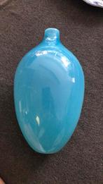 Blauwe vaas - zwaar, dikwandig glas, Huis en Inrichting, Blauw, Ophalen of Verzenden, Minder dan 50 cm, Glas