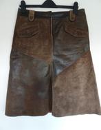 VINTAGE LEREN ROK MAAT M, Kleding | Dames, Rokken, Maat 38/40 (M), Bruin, Ophalen of Verzenden, Knielengte