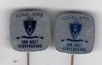2 speldje VAN HOUT VERWERGAARD JUWELIERS EINDHOVEN (A2), Verzamelen, Speldjes, Pins en Buttons, Verzenden, Gebruikt, Overige onderwerpen