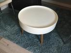 Witte Bijzettafel - Opbergruimte - 60cm, Minder dan 45 cm, Kunststof, Rond, Zo goed als nieuw