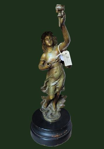 Legering beeld 'Le Feu' gesigneerd Par Kossowski (1855-1921) beschikbaar voor biedingen
