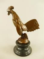 Bronzen Haan Figuur op Zwart Marmeren Voet, Ophalen of Verzenden