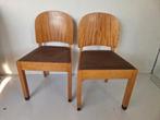 2 amsterdamse school art deco stoelen. , Ophalen, Gebruikt, Bruin, Onbekend