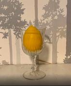 Grote wijnglas met Paas geel kaars, Diversen, Pasen, Ophalen of Verzenden, Zo goed als nieuw