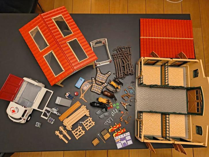 Schleich manege, paardenwei en dierenambulance, Kinderen en Baby's, Speelgoed | Actiefiguren, Zo goed als nieuw, Ophalen