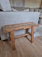 Mooi robuust teakhouten bankje, Huis en Inrichting, Ophalen of Verzenden, Zo goed als nieuw, Hout
