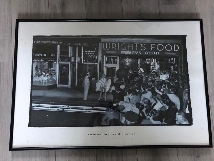 Marilyn Monroe 'Seven Year Itch' Poster, Ingelijst, Antiek en Kunst, Kunst | Tekeningen en Foto's, Ophalen