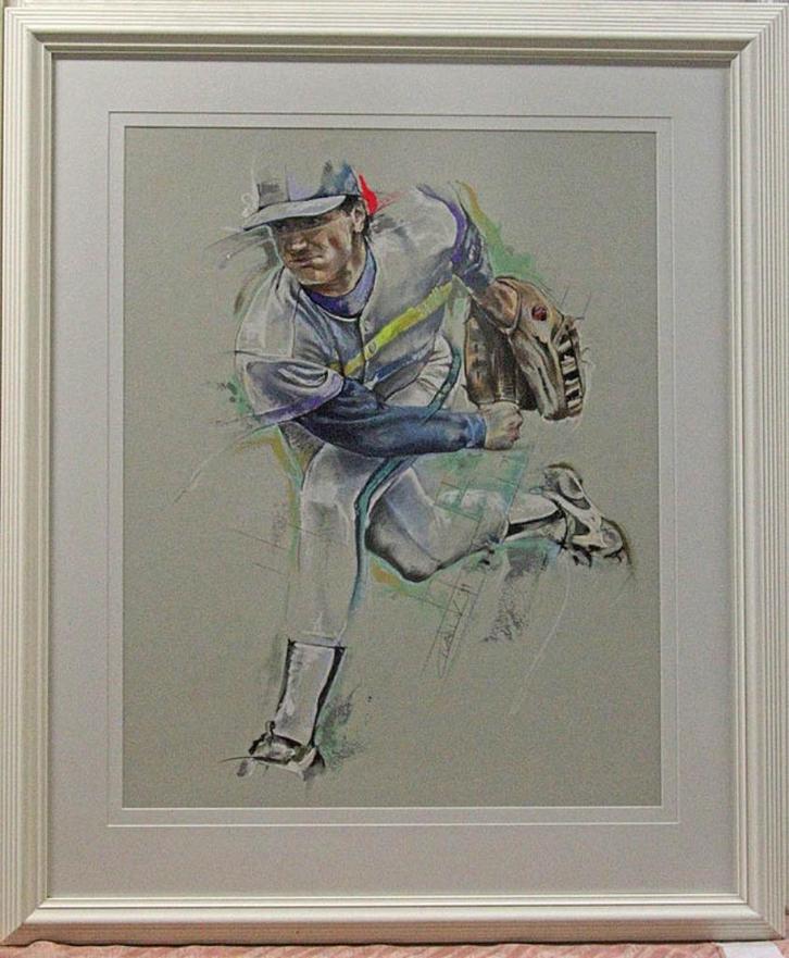 Honkballer, ingelijst 121 x 99cm / Twan van de Vorstenbosch, Antiek en Kunst, Kunst | Schilderijen | Modern, Ophalen