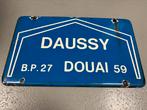 Authentiek Frans emaille plaatsnaambord – Daussy (Douai, 59), Ophalen of Verzenden, Reclamebord
