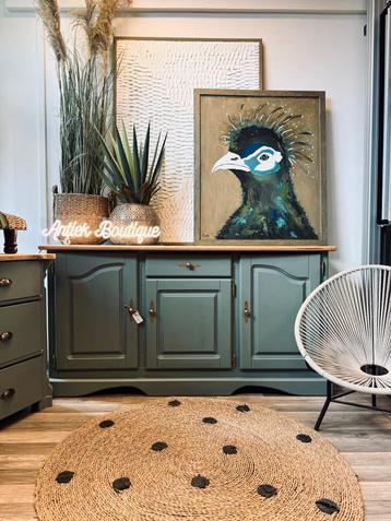 ACTIE! Dressoir ladekast commode groen meidenkast buffetkast beschikbaar voor biedingen