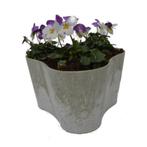 Artstone bloempot trianle claire groen, Kunststof, Design voor buiten, Norg, Rond