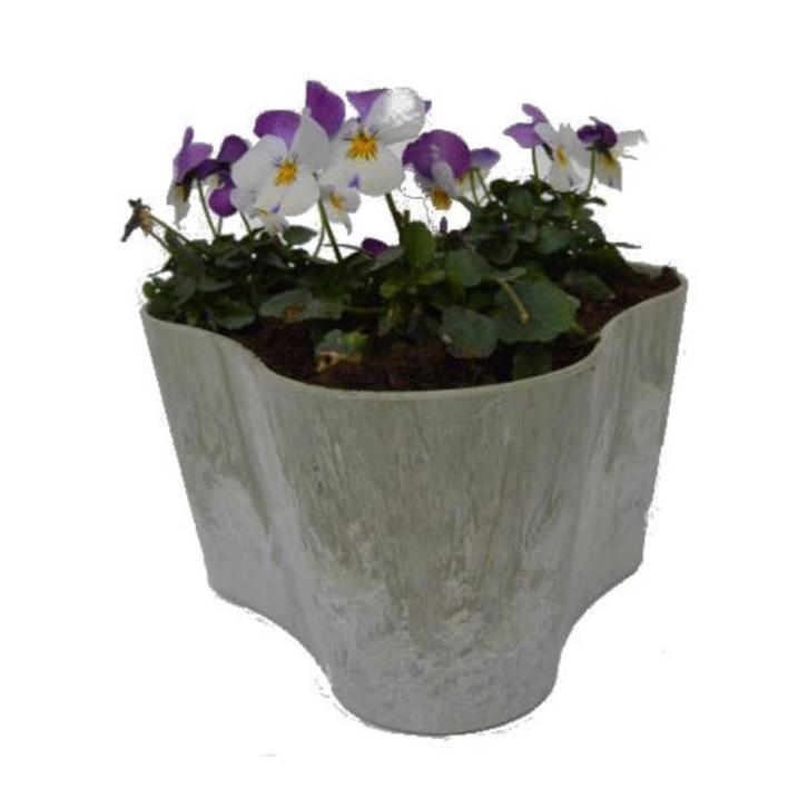 Artstone bloempot trianle claire groen, Tuin en Terras, Bloempotten, Nieuw, Kunststof, Binnen, Balkon, Tuin, Minder dan 40 cm
