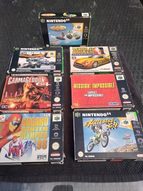 7 Nintendo 64 games met doosjes, Spelcomputers en Games, Games | Nintendo 64, Gebruikt, Avontuur en Actie, 1 speler, Vanaf 3 jaar