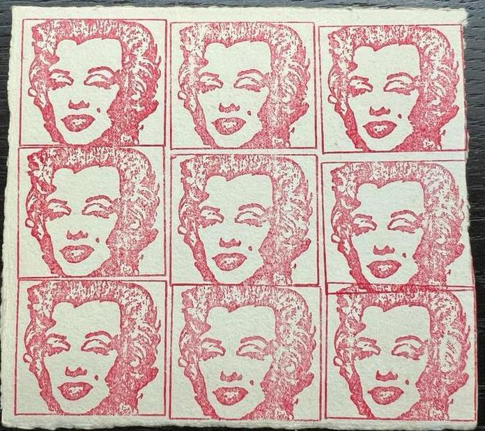 9 portretten van Marilyn Monroe (stempels) naar Andy Warhol, Antiek en Kunst, Kunst | Schilderijen | Modern, Ophalen of Verzenden