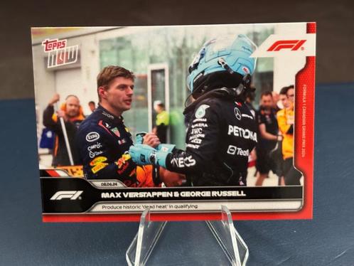Max Verstappen & George Russell "dead heat" - Topps Now F1, Hobby en Vrije tijd, Stickers en Plaatjes, Nieuw, Plaatje, Ophalen of Verzenden