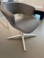 eetkamer stoel, wit frame, grijze stof, Huis en Inrichting, Ophalen, Design, Zo goed als nieuw, Metaal