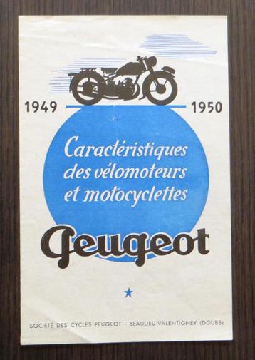 Folder Peugeot motoren 1949 - 1950 (Frans)