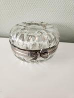 Vintage glazen snuisterijendoosje met strik, Antiek en Kunst, Curiosa en Brocante, Ophalen of Verzenden