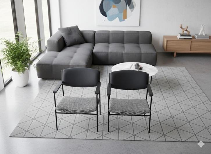 2 Gijs van der Sluis stoelen - opnieuw gestoffeerd, Huis en Inrichting, Stoelen, Twee, Stof, Ophalen of Verzenden