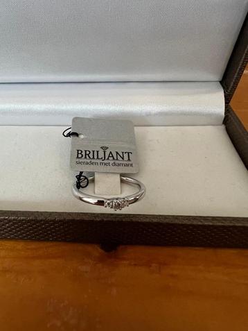 Witgouden Briljant ring met diamant 0,08krt