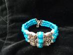 Leuke armband turkoois kralen, Ophalen of Verzenden, Gebruikt, Blauw, Overige materialen