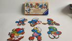 De Sportieve Smurfen, vintage houten puzzels in doos. 7B14, Kinderen en Baby's, Speelgoed | Kinderpuzzels, Tweedehands verkoop
