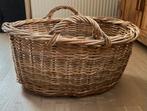 Grote, grove rieten mand, Gebruikt, Ophalen of Verzenden, 30 tot 60 cm, Overige materialen