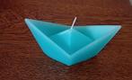 Kaars in de vorm van een bootje lichtblauw, Overige materialen, Gebruikt, Blauw, Ophalen of Verzenden
