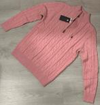 Ralph Lauren Kabeltrui - Roze - Met Rits (Half Zip) - L, Ophalen of Verzenden, Zo goed als nieuw, Maat 52/54 (L), Roze