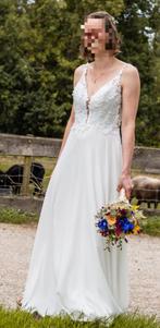 Betoverende trouwjurk, met chiffon rok, diepe ruguitsnijding, Kleding | Dames, Trouwkleding en Trouwaccessoires, Ophalen of Verzenden