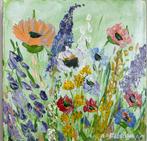 Acryl Schilderij - Veldbloemen 30x30cm, Antiek en Kunst, Kunst | Schilderijen | Klassiek, Ophalen of Verzenden