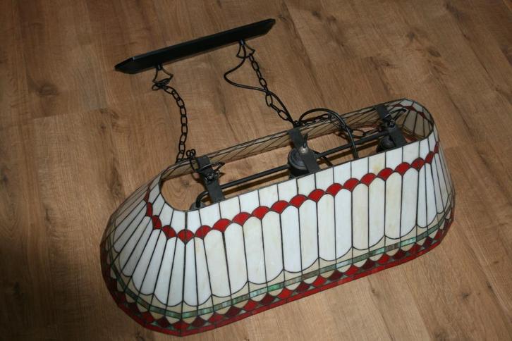 stijlvolle Vintage Glas-in-Lood Hanglamp, Huis en Inrichting, Lampen | Hanglampen, 75 cm of meer, Glas, Ophalen