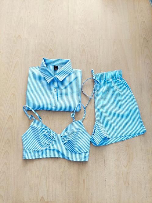 3 delige set; blouse, top en shorts maat 34-36, Kleding | Dames, Blouses en Tunieken, Nieuw, Maat 34 (XS) of kleiner, Blauw, Ophalen of Verzenden