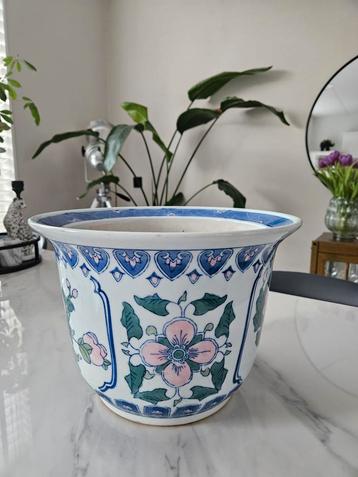 Vintage grote chinese bloempot cachepot 