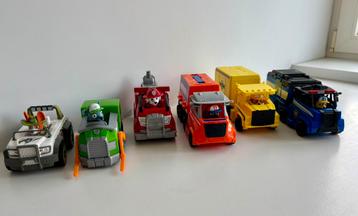 PAW Patrol voertuigen (4 Grote en 2 kleine Trucks) beschikbaar voor biedingen