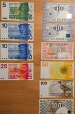 Nederlandse gulden biljetten (10x) in MINT staat, Postzegels en Munten, Bankbiljetten | Nederland, Ophalen of Verzenden, Setje