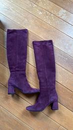 Natan Bordeau rode suede laarzen 40, comfortabele hak, zgan, Kleding | Dames, Hoge laarzen, Ophalen of Verzenden, Zo goed als nieuw