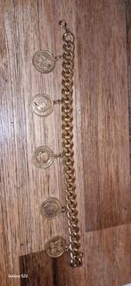 Gouden armband met munten, Gebruikt, Ophalen of Verzenden, Met bedels of kralen, Goud